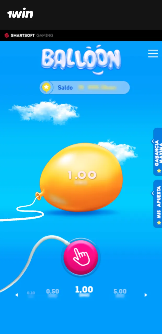 Haz tu apuesta en 1win y participa en el juego Balloon.